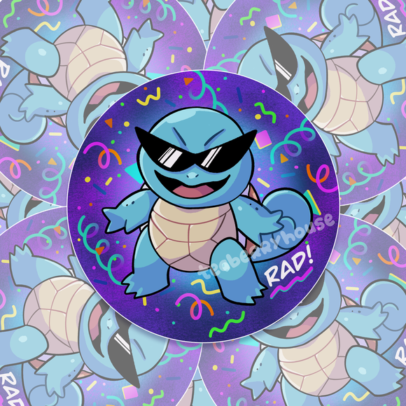 Squirtle is totally rad Vinyl Sticker