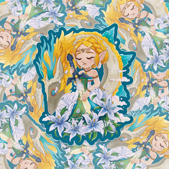 Zelda Tear of the Kingdom Light Dragon | Vinyl Sticker