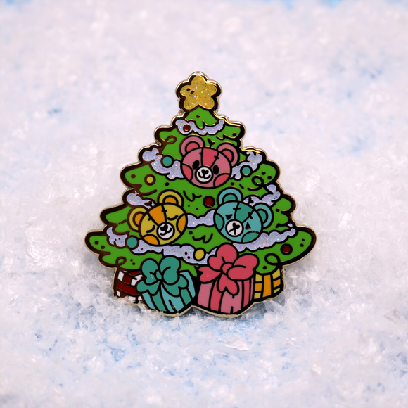 Bearmas Holiday Tree enamel pin