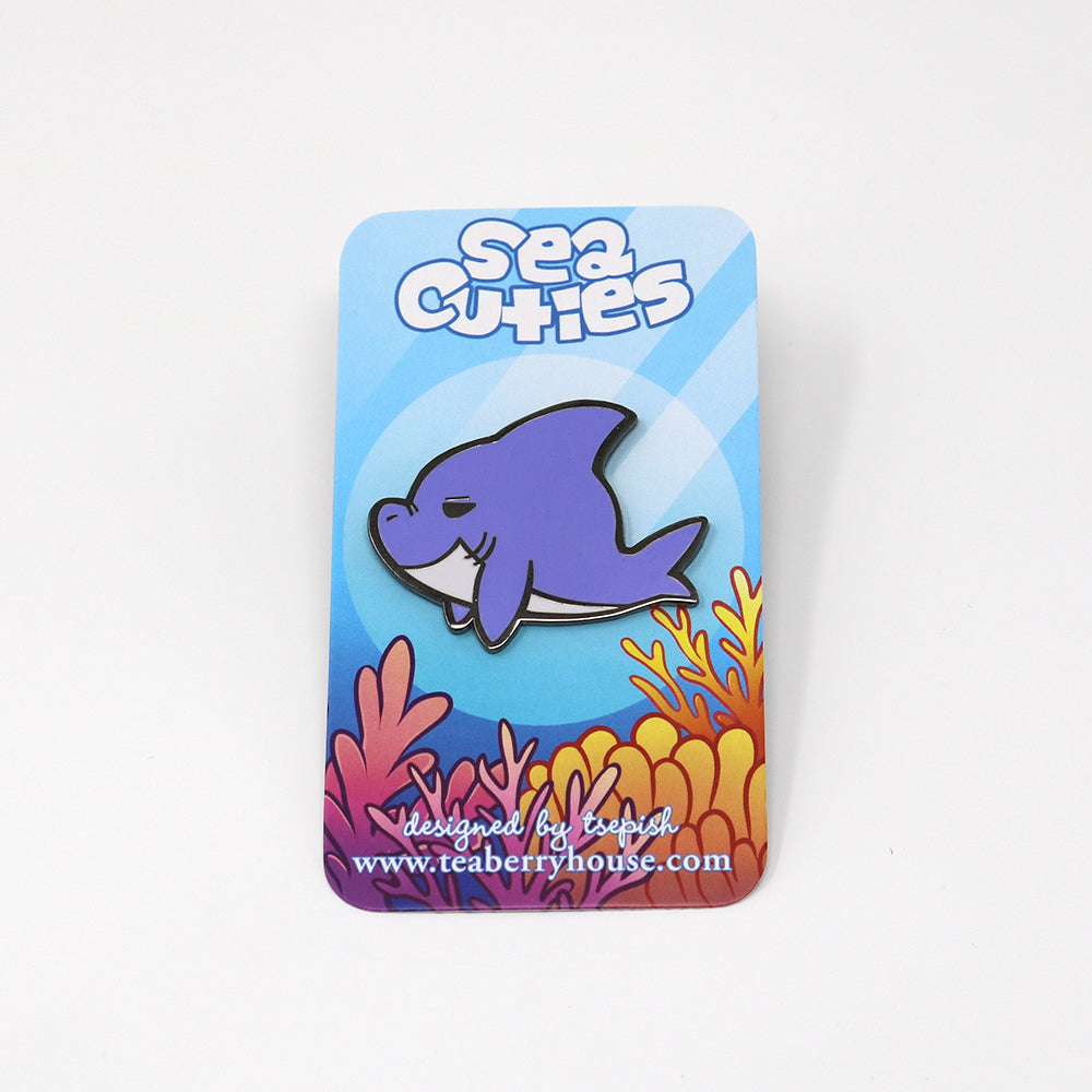 Sea Cuties: Shark enamel pin – TeaberryHouse, image size:1000x1000