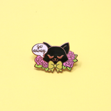 Go Away Cat enamel pin
