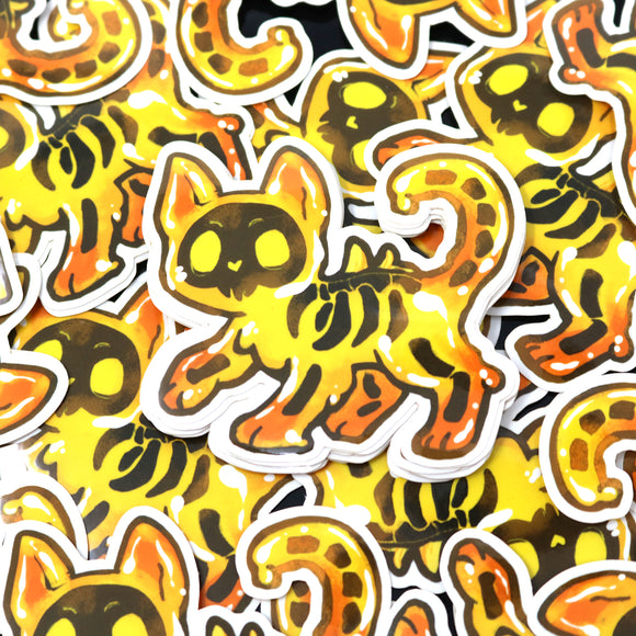 Orange Jelly Cat Transparent Sticker