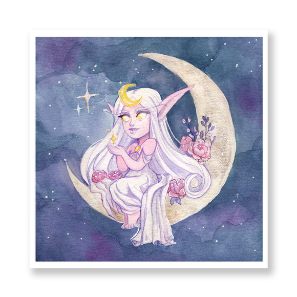 Moon and Stars Mini Print