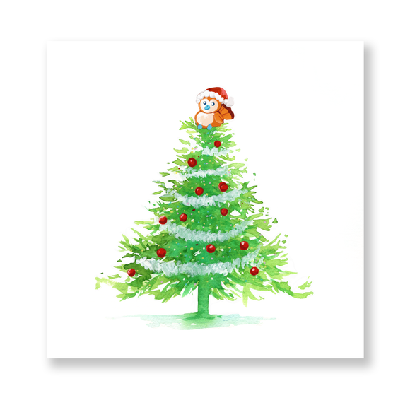 Pepe Christmas Tree Mini Print