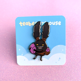 Dust Bunny Spriggan enamel pin - Teaberry Pin Club - August 2022