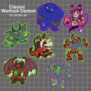 Classic Warlock Demon Pals Sticker set of 7