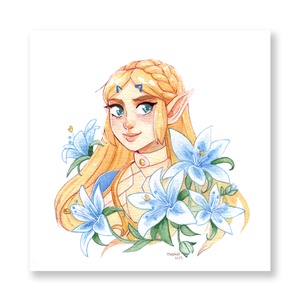 Breath of the Wild Zelda Watercolor Mini Print